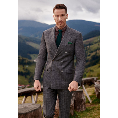 Sartoria Italiana サルトリア、BESPOKE STYLE Costum barbati Steel Business Uni Gri Lana Vitale Barberis Regular
