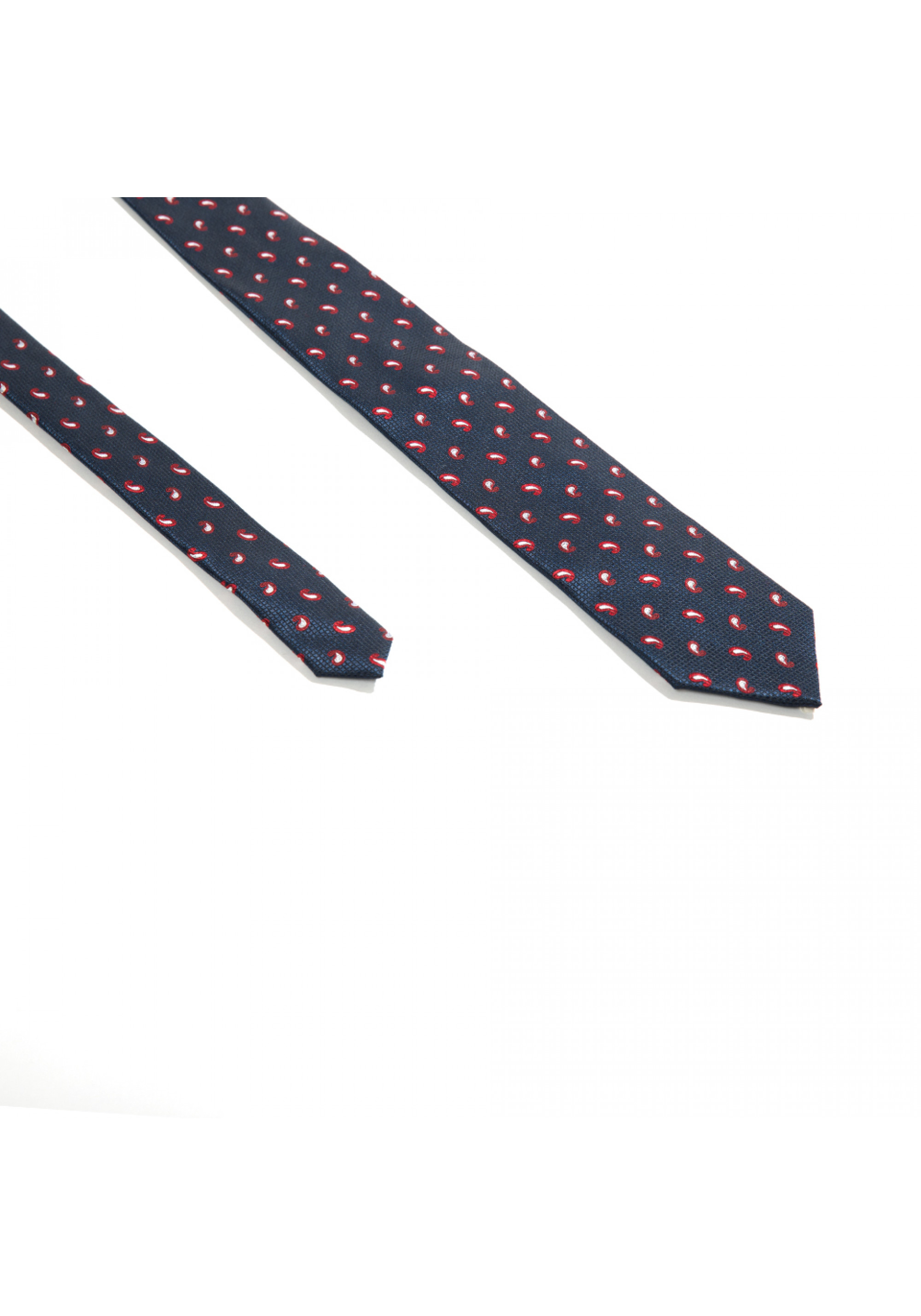 Cravata bleumarin paisley rosu