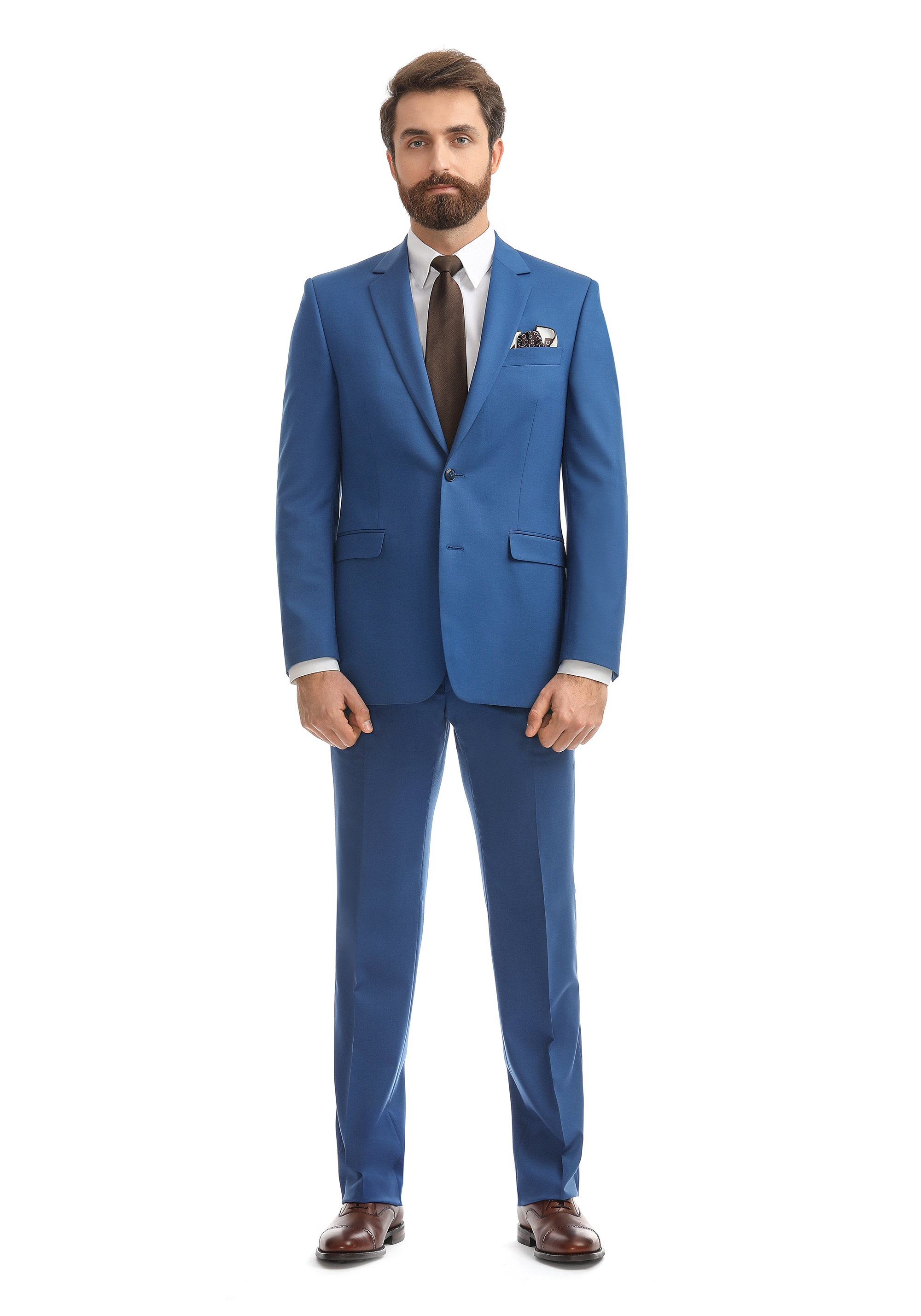 Sapphire Men suit Business Uni Blue Wool Cerruti Regular fit SARTO